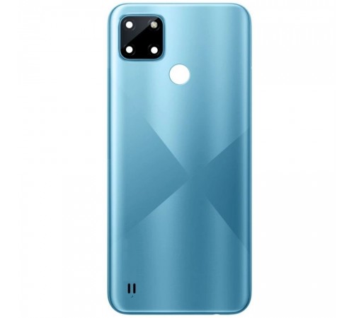 Задня панель корпусу для Realme C21Y, блакитна (Cross Blue), Copy + скло камери