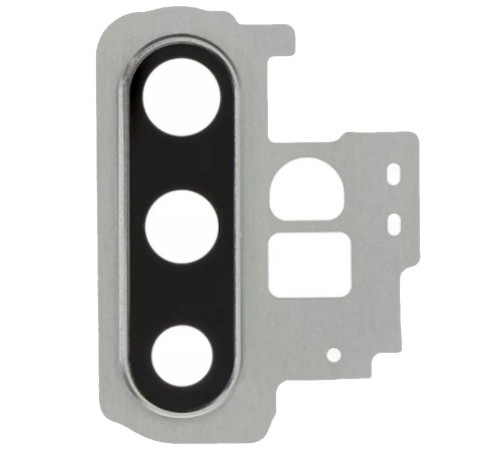 Стекло камеры для Samsung N975F Galaxy Note 10 Plus, серебристое (Aura Glow), с рамкой