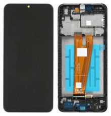 Дисплей для Samsung A045 Galaxy A04, чорний, Best copy, з рамкою, Copy