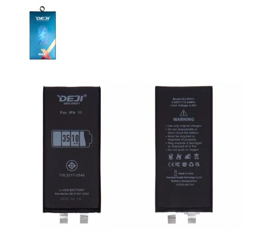 Акумулятор Deji для Apple iPhone 11, Li-ion, 3,83 В, 3510 мА·год, підвищена ємність, без контролера