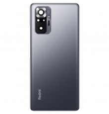 Задняя панель корпуса для Xiaomi Redmi Note 10 Pro, Redmi Note 10 Pro Max, серая (Onyx Gray) + стекло камеры
