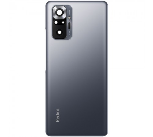 Задняя панель корпуса для Xiaomi Redmi Note 10 Pro, Redmi Note 10 Pro Max, серая (Onyx Gray) + стекло камеры