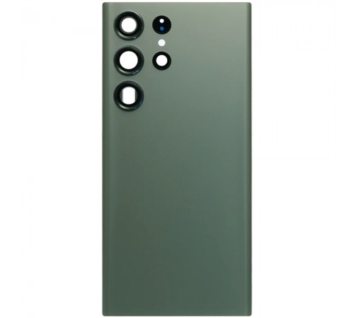 Задняя панель корпуса для Samsung S918 Galaxy S23 Ultra, зеленая (Green) + стекло камеры