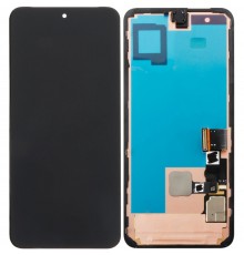 Дисплей для Google Pixel 8a, чорний, з рамкою, зі шлейфом сканера відбитка пальця (Touch ID), Original (PRC)