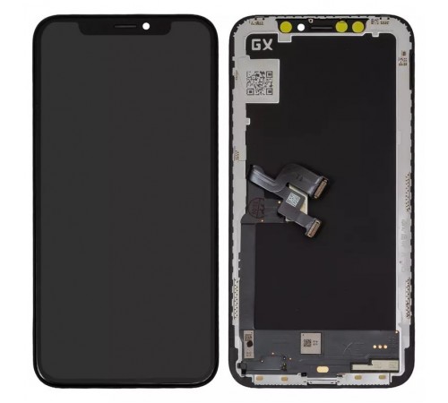 Дисплей для iPhone X, чорний, з рамкою, High Copy (OLED), GX OEM hard