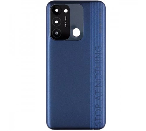 Задняя панель корпуса для Tecno Spark Go (2022) (KG5m), синяя (Atlantic Blue), Copy + стекло камеры Задняя панель корпуса для Tecno Spark Go (2022) (KG5m), синяя (Atlantic Blue), Copy + стекло камеры