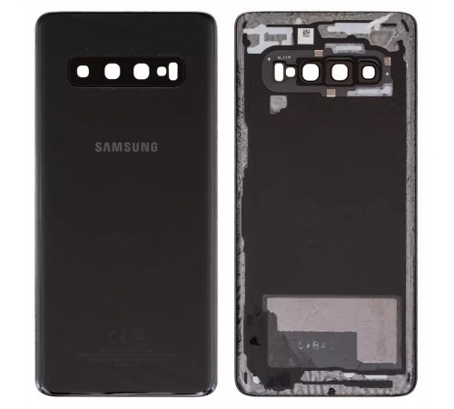 Задня панель корпусу для Samsung G973 Galaxy S10, чорна (Prism Black) + скло камери, з розборки, Original