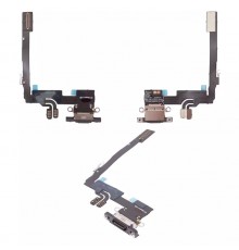 Шлейф для iPhone 16 Pro, коннектора зарядки, черный, с микрофоном, High Copy black titanium