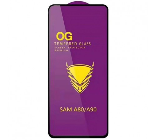 Захисне скло для Samsung A805 Galaxy A80, 9H, Golden Armor OG, Full-Screen, Full Glue, (без упаковки), чорний