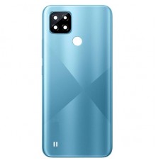 Задня панель корпуса для Realme C21, голуба (Cross Blue), Copy + скло камери