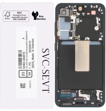 Дисплей для Samsung S911 Galaxy S23, черный (Phantom Black), с рамкой, Original, сервисная упаковка, #GH82-30481A