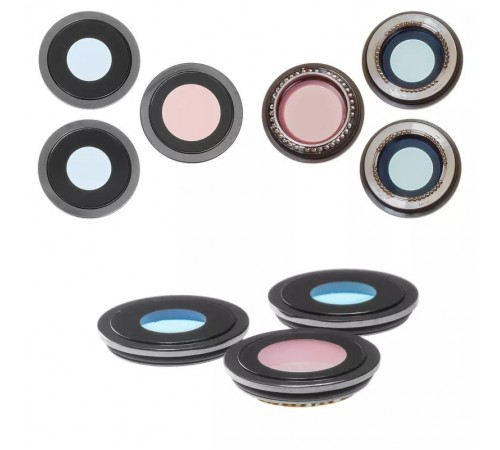 Скло камери для iPhone 12 Pro, чорне, з рамкою, комплект 3 шт.