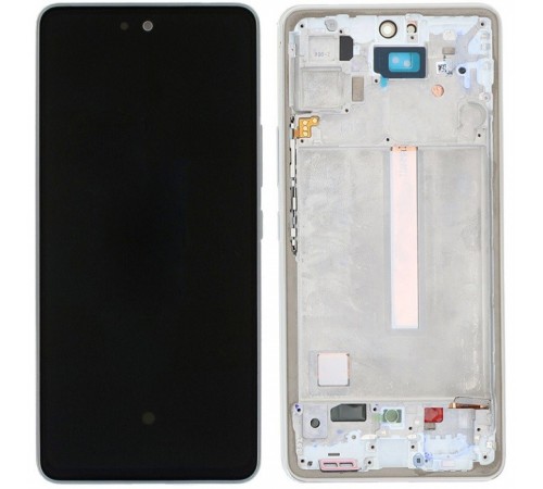 Дисплей для Samsung A536 Galaxy A53 5G, белый, с рамкой, High Copy (OLED)