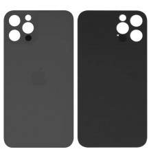 Задня панель корпусу для iPhone 12 Pro, сіра, потрібно зняти скло камери, small hole, graphite