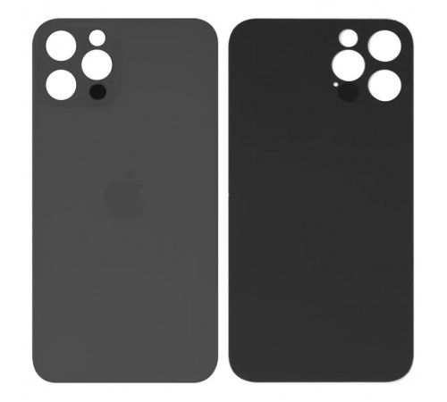 Задня панель корпусу для iPhone 12 Pro, сіра, потрібно зняти скло камери, small hole, graphite