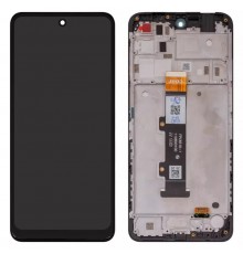 Дисплей для Motorola Moto E32s XT2229, черный, с рамкой, High Copy