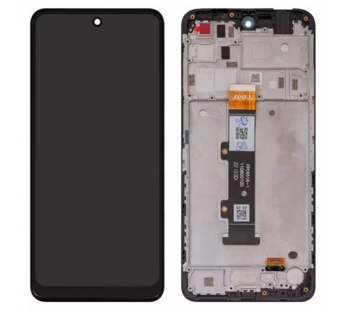 Дисплей для Motorola Moto E32s XT2229, черный, с рамкой, High Copy