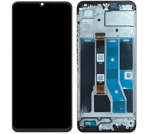 Дисплей для Realme C53, черный, с рамкой, High Copy