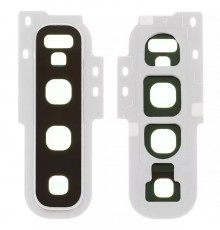 Скло камери для Samsung G973 Galaxy S10, сріблясте (Prism White), з рамкою