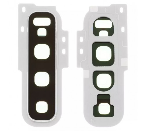 Скло камери для Samsung G973 Galaxy S10, сріблясте (Prism White), з рамкою