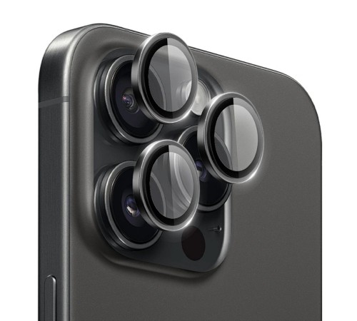 Защитное стекло камеры для Apple iPhone 15 Pro Max, PVD Dual Color Sapphire Lens Guard LG-003, WiWU, Black Titanium Защитное стекло камеры для Apple iPhone 15 Pro Max, PVD Dual Color Sapphire Lens Guard LG-003, WiWU, Black Titanium