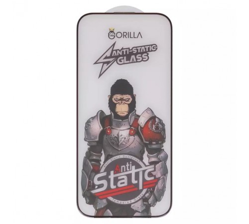 Защитное стекло для Apple iPhone 16 Pro, совместимо с чехлом, Full Glue, Anti-Static, черный, gorilla