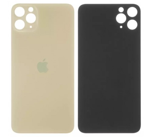 Задняя панель корпуса для iPhone 11 Pro Max, золотистая, нужно снять стекло камеры, small hole, matte gold