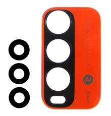 Стекло камеры для Xiaomi Redmi 9T, оранжевое, без рамки, комплект 4 шт.