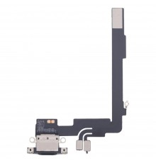 Шлейф для iPhone 16 Pro Max, коннектора зарядки, черный (Black Titanium), с микрофоном, Original (PRC)