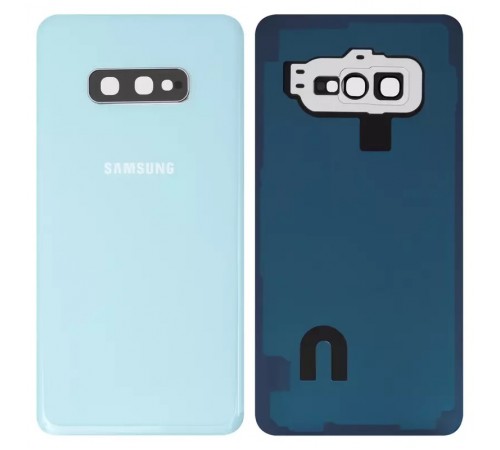 Задняя панель корпуса для Samsung G970 Galaxy S10e, белая + стекло камеры Задняя панель корпуса для Samsung G970 Galaxy S10e, белая + стекло камеры