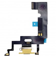 Шлейф для iPhone XR, коннектора зарядки, желтый, с микрофоном, Original (PRC), с разборки