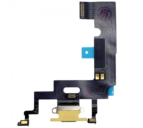 Шлейф для iPhone XR, конектора зарядки, жовтий, з мікрофоном, Original (PRC), з розбирання