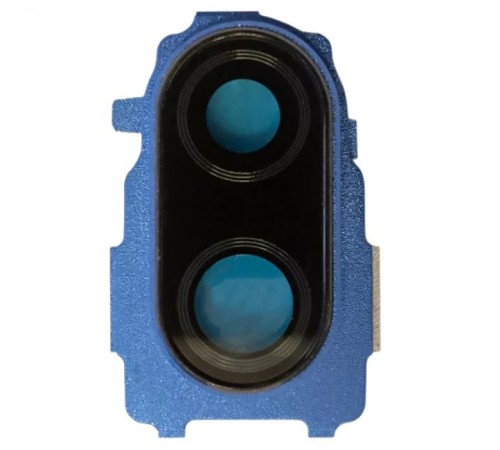 Стекло камеры для Xiaomi Redmi Note 7, синее, с рамкой