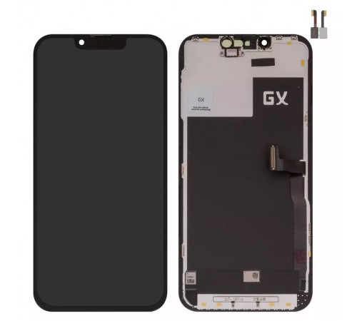 Дисплей для iPhone 13 Pro, чорний, з рамкою, High Copy (OLED), GX OEM hard