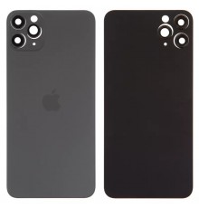 Задня панель корпусу для iPhone 11 Pro Max, сіра + скло камери, small hole, matte space gray