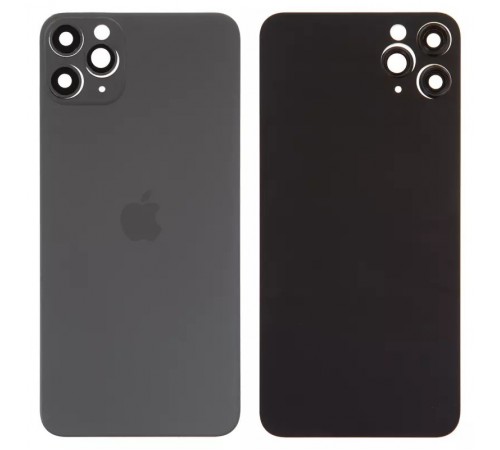 Задня панель корпусу для iPhone 11 Pro Max, сіра + скло камери, small hole, matte space gray