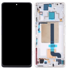 Дисплей для Xiaomi Poco F4 GT, серебристый (Knight Silver), с рамкой, Copy (TFT)