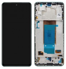Дисплей для Xiaomi Poco F4, зеленый (Nebula Green), с рамкой, High Copy (OLED)