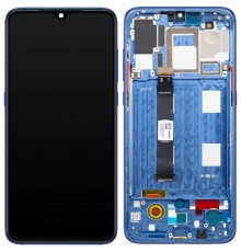 Дисплей для Xiaomi Mi 9, синий (Ocean Blue), с рамкой, Оригинал (переклеено стекло), M1902F1G