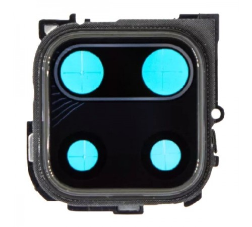 Стекло камеры для Xiaomi Redmi Note 9 Pro, Redmi Note 9S, Redmi Note 9 Pro Max, черное, с рамкой