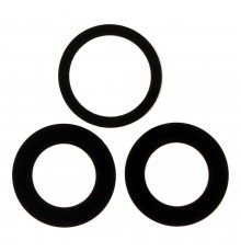 Стекло камеры для iPhone 16 Pro, 16 Pro Max, черное, без рамки, комплект 3 шт.