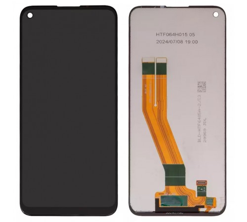 Дисплей для Samsung A115 Galaxy A11, M115 Galaxy M11, черный, без рамки, Оригинал (переклеено стекло), мутное окошко фронтальной камеры