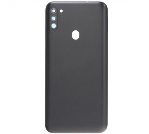 Задняя панель корпуса для Samsung M115 Galaxy M11, черная + стекло камеры Задняя панель корпуса для Samsung M115 Galaxy M11, черная + стекло камеры