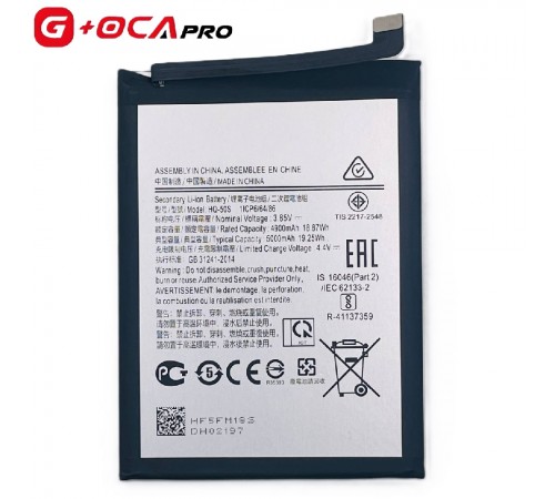 Акумулятор G+OCA Pro HQ-50S для Samsung A025F/DS Galaxy A02s, A025G Galaxy A02s, A037F Galaxy A03s, M025 Galaxy M02s, Li-ion, 3,85 В, 5000 мАг Акумулятор G+OCA Pro HQ-50S для Samsung A025F/DS Galaxy A02s, A025G Galaxy A02s, A037F Galaxy A03s, M025 Galaxy M02s, Li-ion, 3,85 В, 5000 мАг