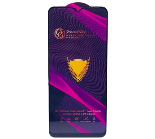 Захисне скло для Realme C30, C30s, C31, C33, Narzo 50i Prime, сумісне з чохлом, Full Glue, (без упаковки), чорний