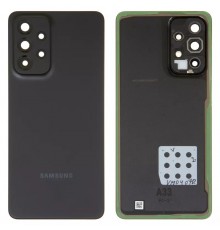 Задня панель корпусу для Samsung A326 Galaxy A32 5G, чорна (Awesome Black) + скло камери