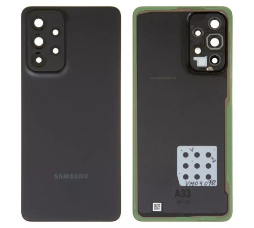 Задня панель корпусу для Samsung A326 Galaxy A32 5G, чорна (Awesome Black) + скло камери