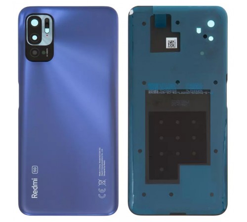 Задня панель корпусу для Xiaomi Redmi Note 10 5G, синя + скло камери, nighttime blue