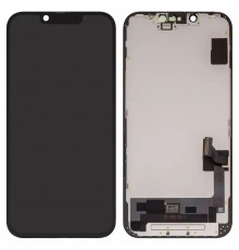Дисплей для iPhone 14, черный, с рамкой, High Copy (OLED), OEM hard