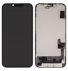 Дисплей для iPhone 14, чорний, з рамкою, High Copy (OLED), OEM hard